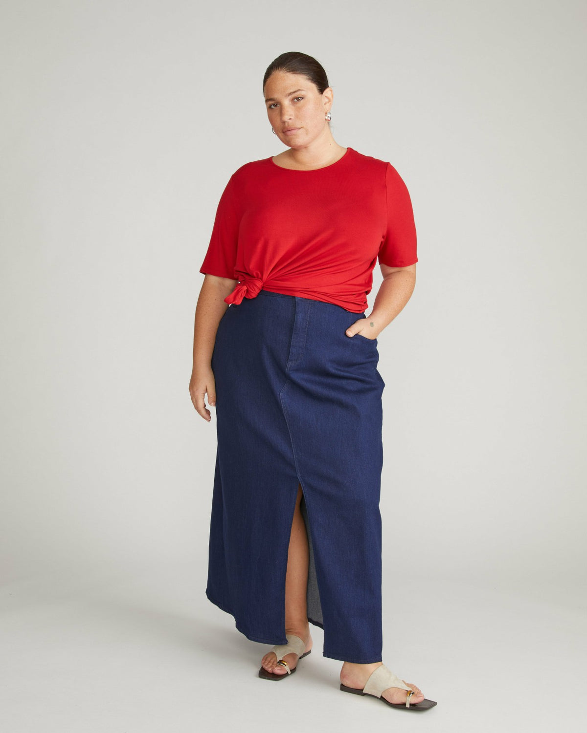 Lily Liquid Jersey Crew Neck Stovepipe Tee - Universal Standard