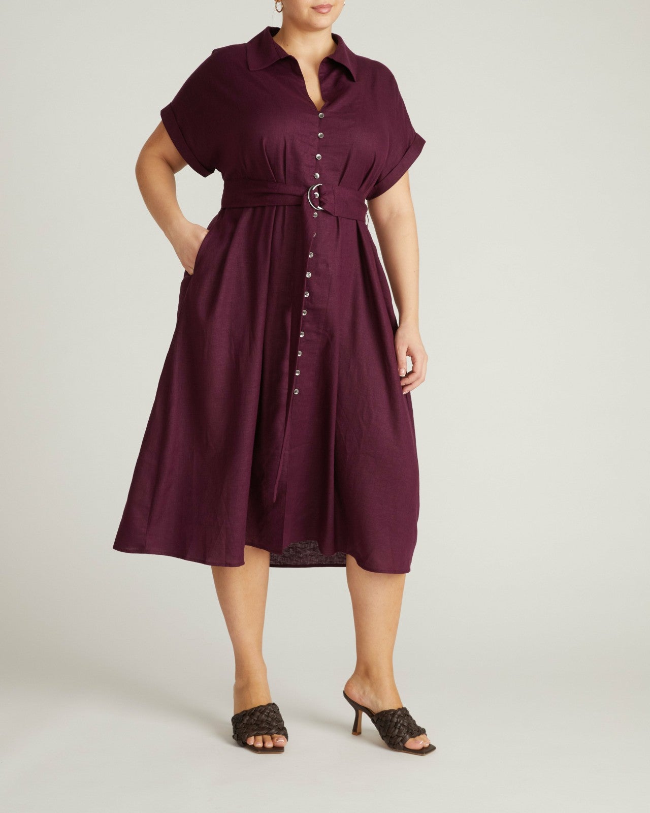 Sandy Stretch Linen Blend Shirtdress - Universal Standard