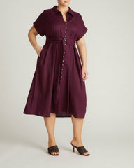 Sandy Stretch Linen Blend Shirtdress - Universal Standard