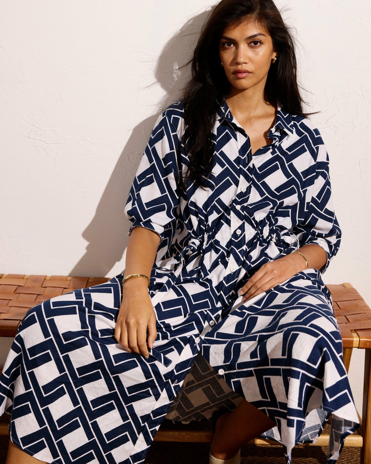 Paros Drawstring Linen Blend Shirtdress - Universal Standard