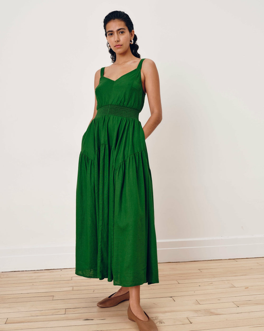 Ruby Smocked Linen Blend Sundress - Universal Standard