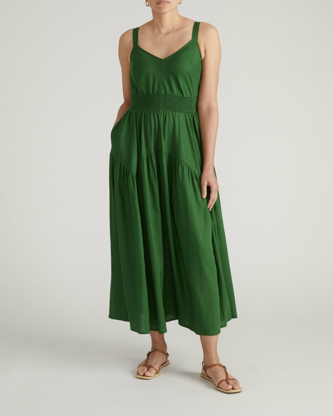 Ruby Smocked Linen Blend Sundress - Universal Standard