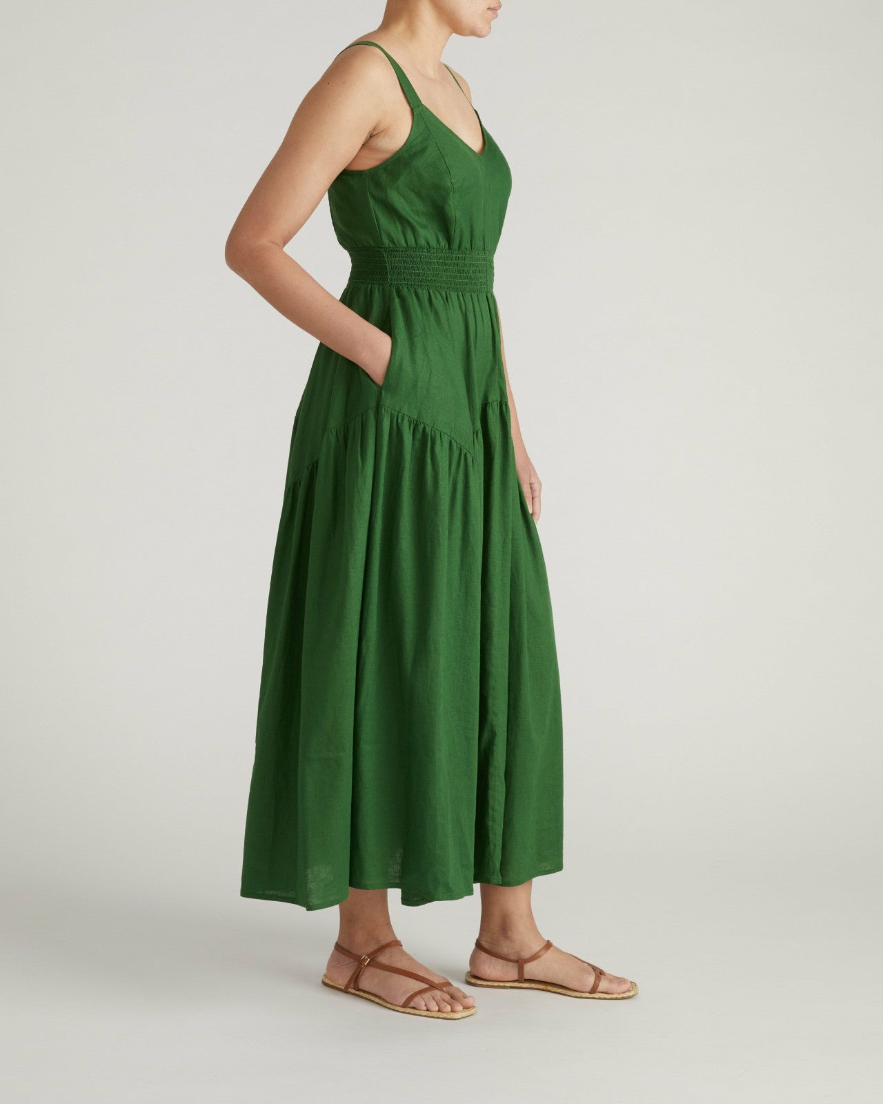 Ruby Smocked Linen Blend Sundress - Universal Standard