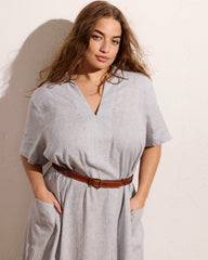 Padma Polo Neck Linen Blend Dress - Universal Standard