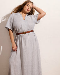 Padma Polo Neck Linen Blend Dress - Universal Standard