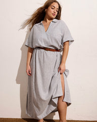 Padma Polo Neck Linen Blend Dress - Universal Standard