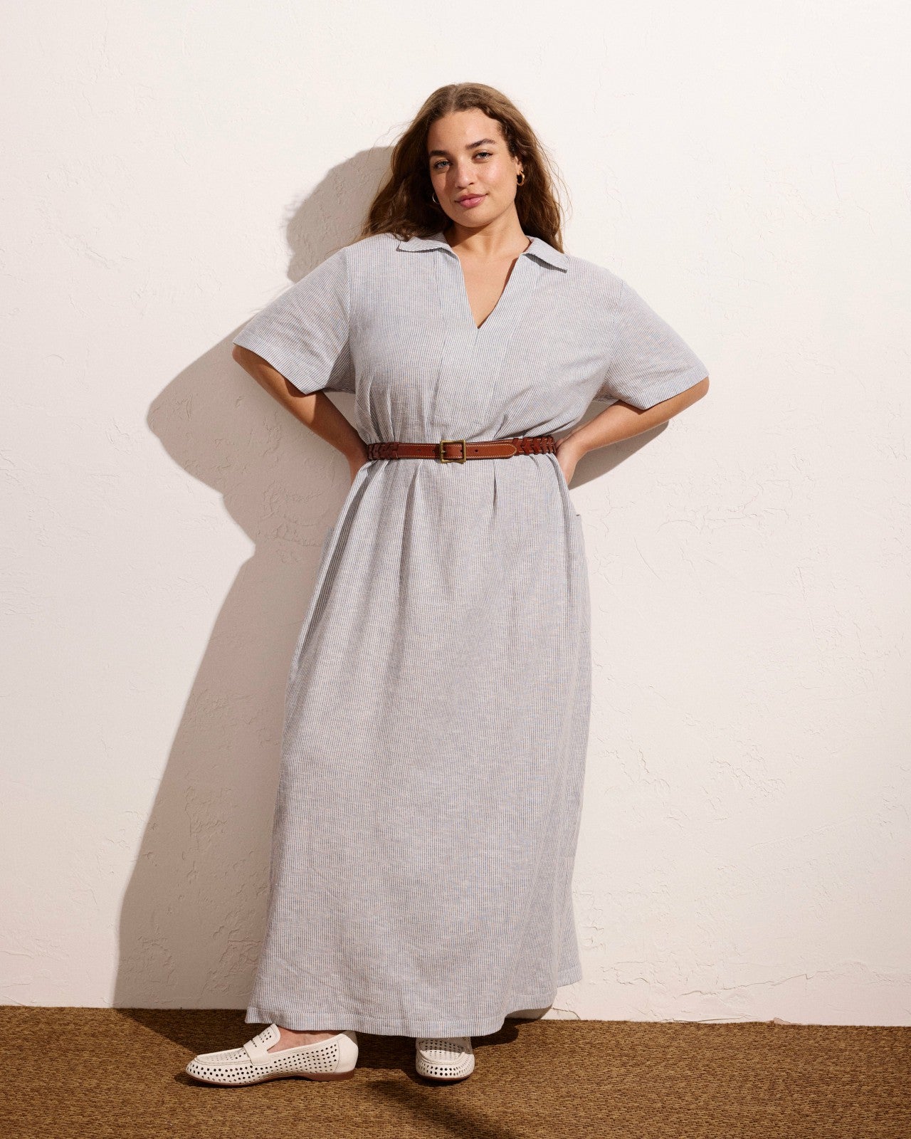 Padma Polo Neck Linen Blend Dress - Universal Standard