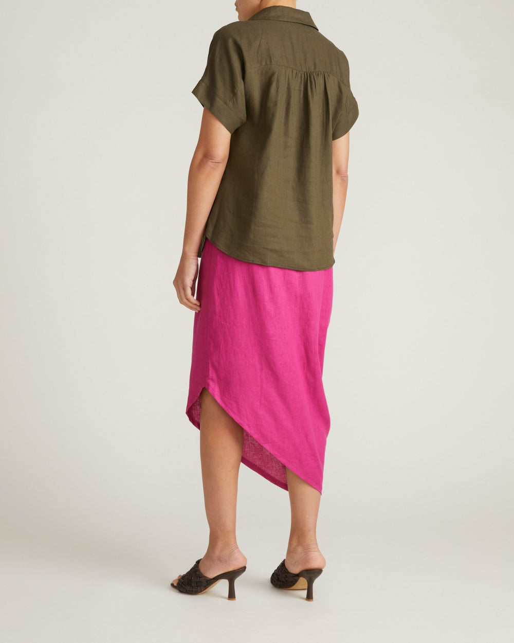 Sandy Short Sleeve Stretch Linen Blend Shirt - Universal Standard