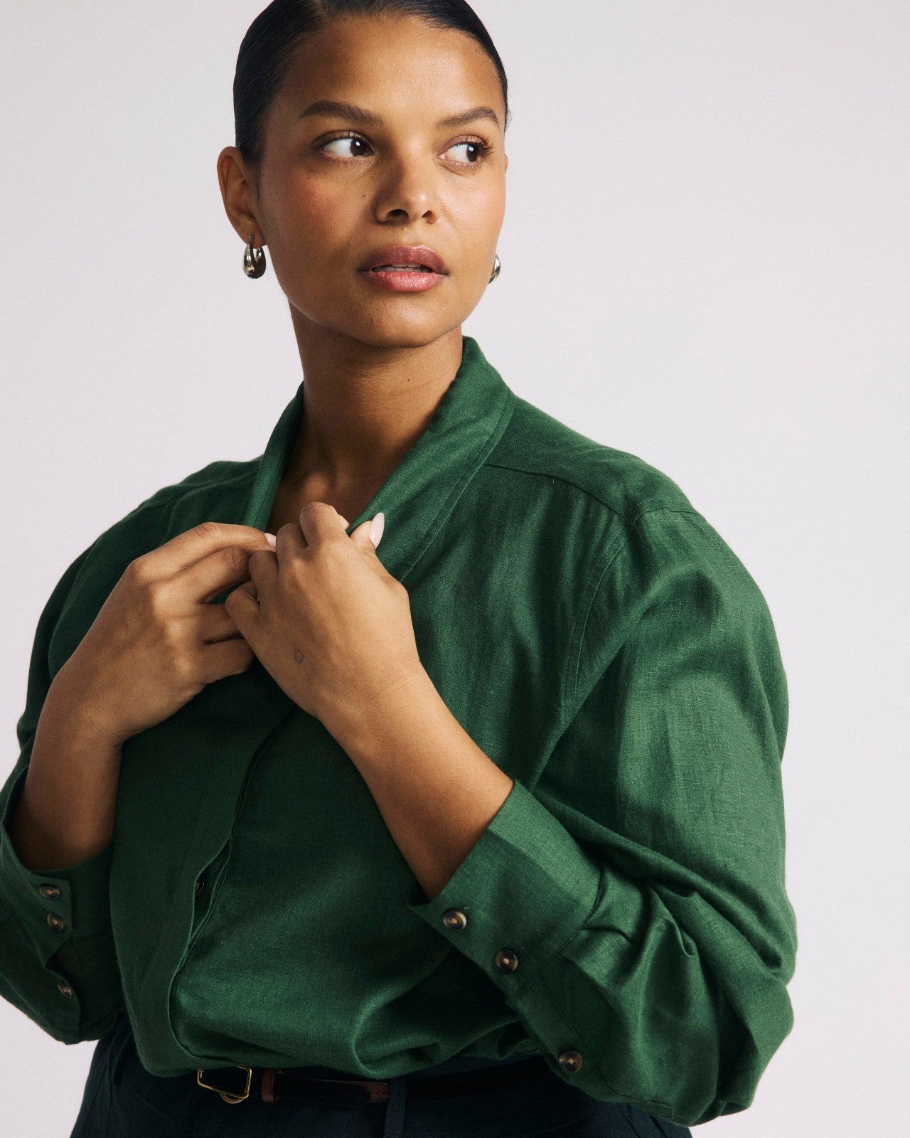 Elbe Popover Stretch Linen Blend Shirt - Universal Standard