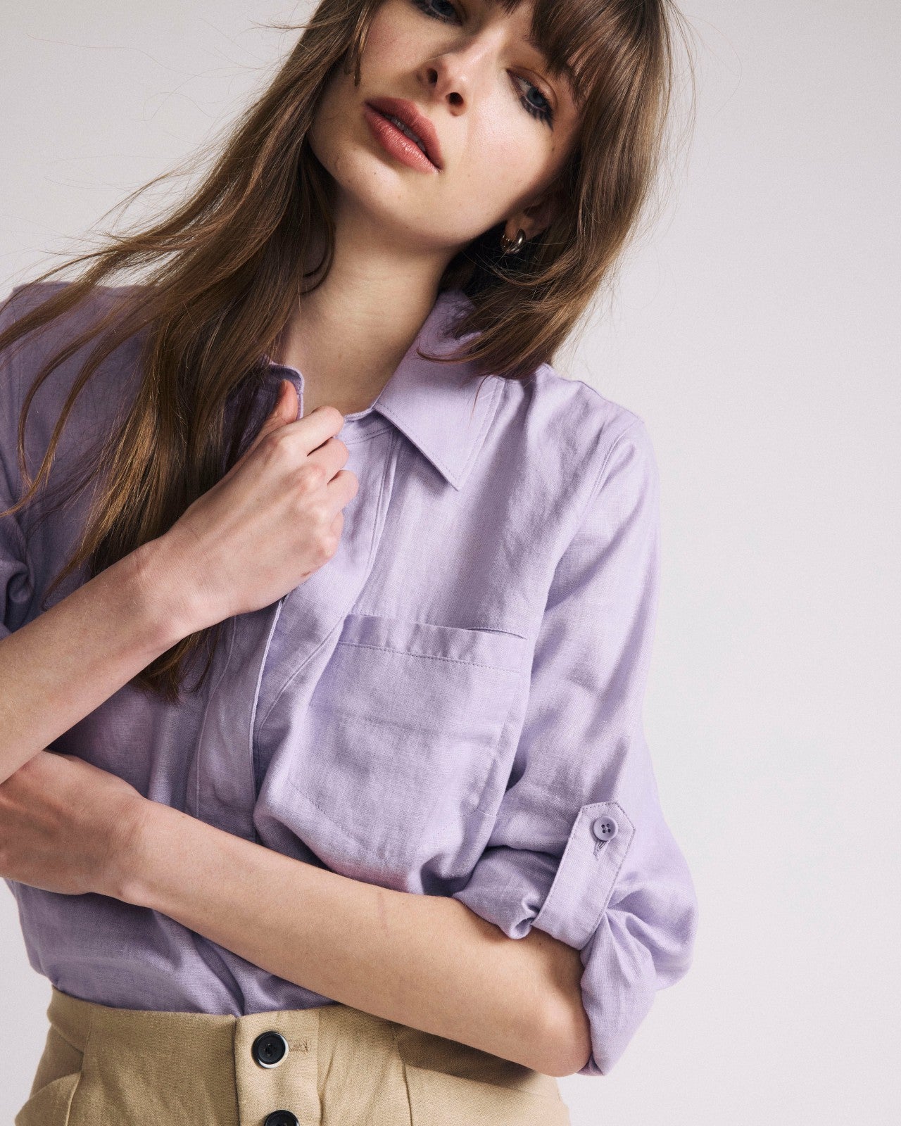 Elbe Popover Stretch Linen Blend Shirt - Universal Standard
