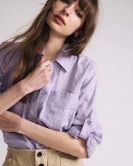 Elbe Popover Stretch Linen Blend Shirt - Universal Standard