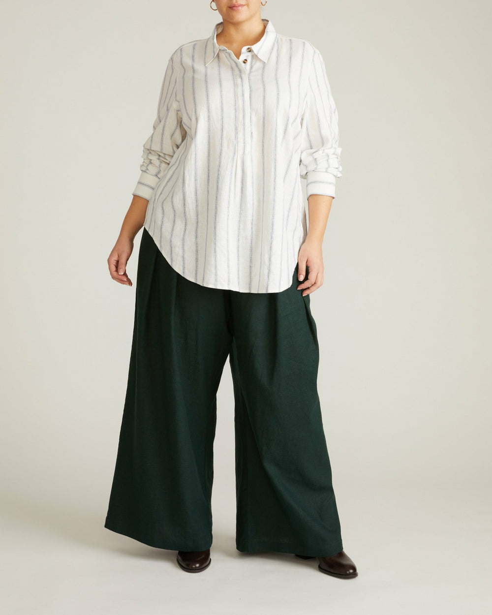Elbe Popover Stretch Linen Blend Shirt - Universal Standard
