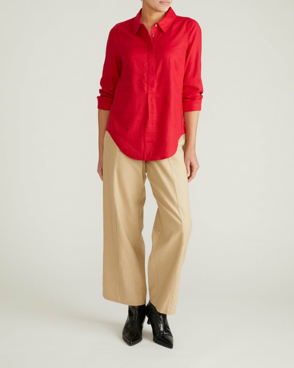 Elbe Popover Stretch Linen Blend Shirt - Universal Standard