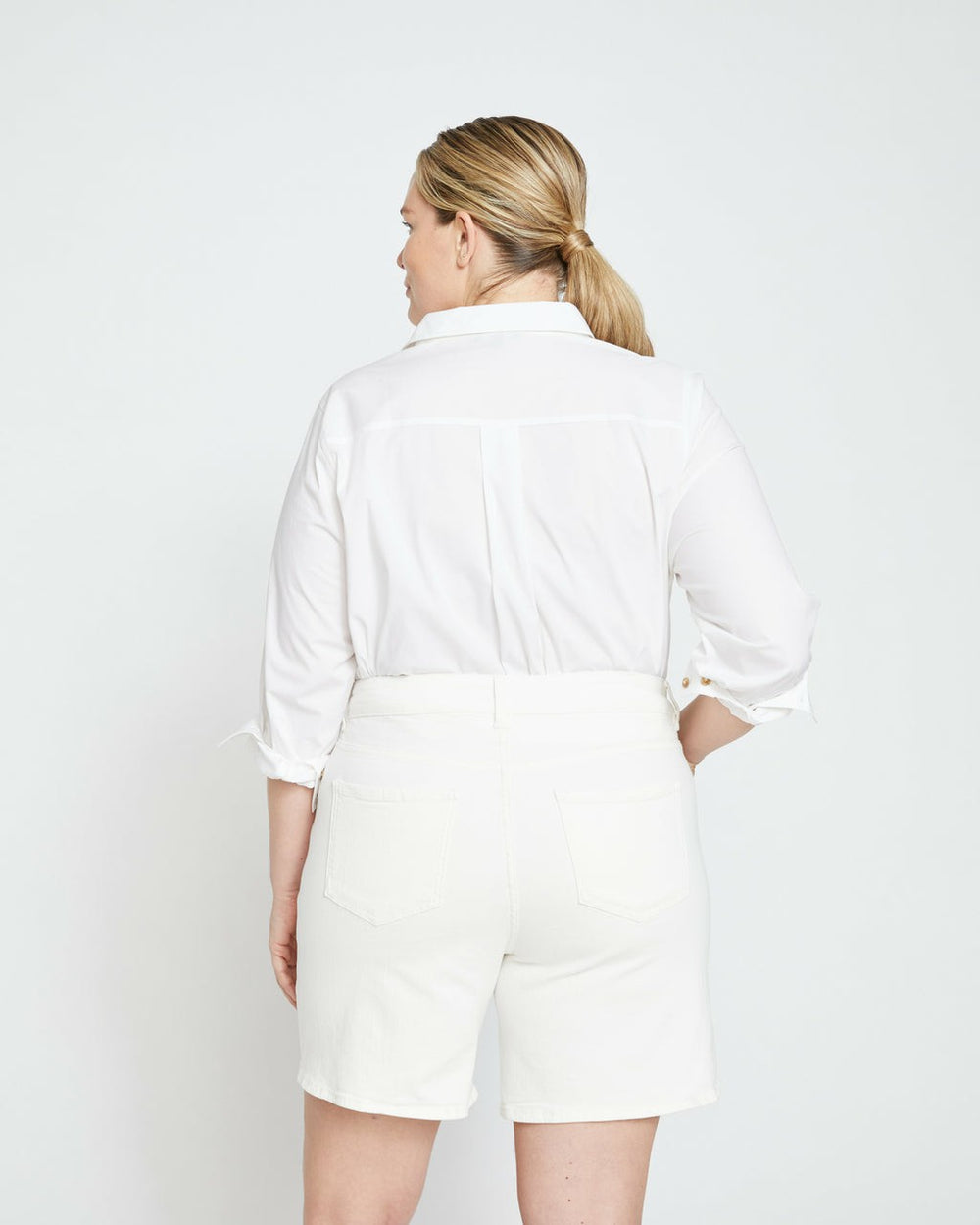 Katie High Rise Crossover Denim Shorts - Universal Standard