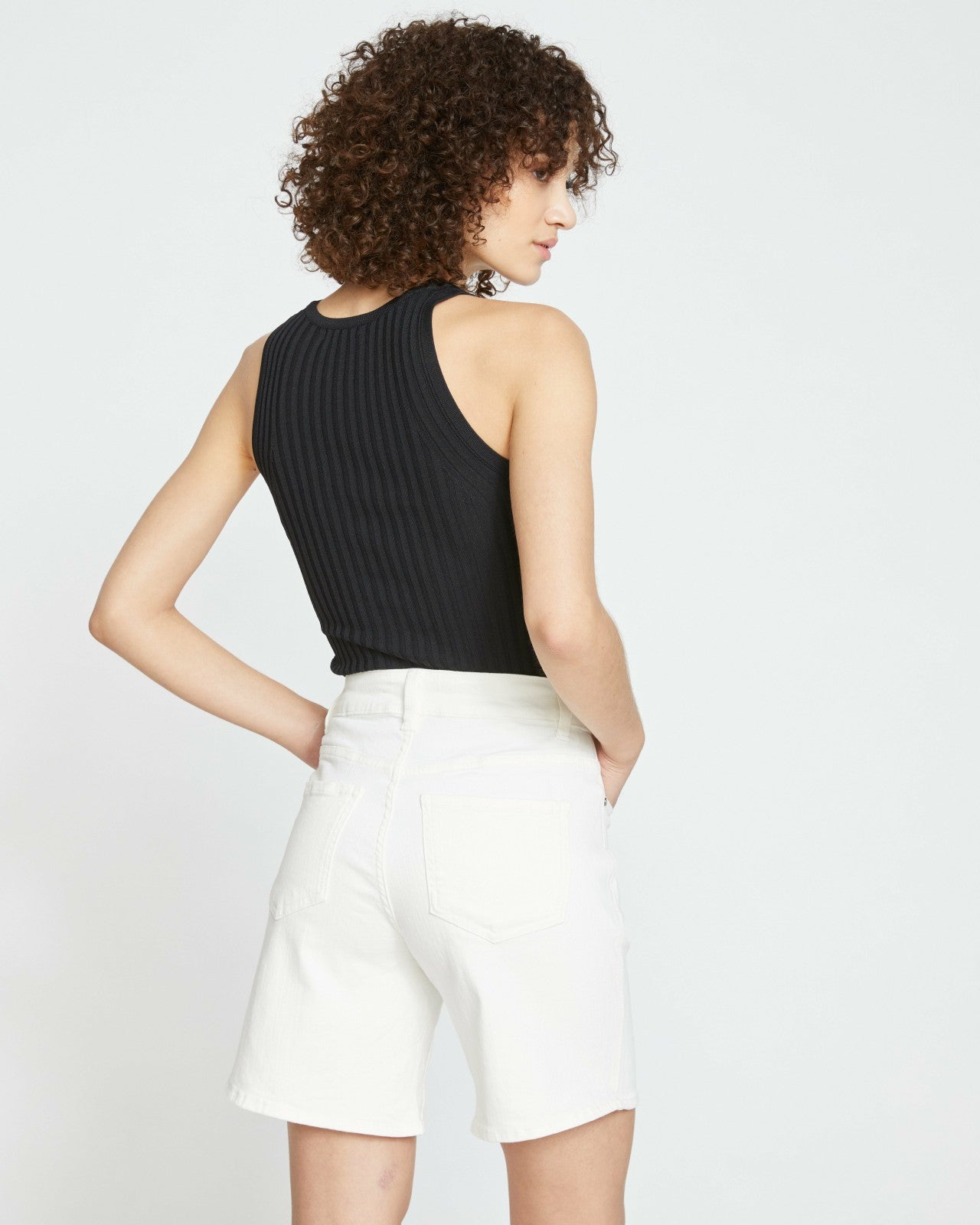 Katie High Rise Crossover Denim Shorts - Universal Standard