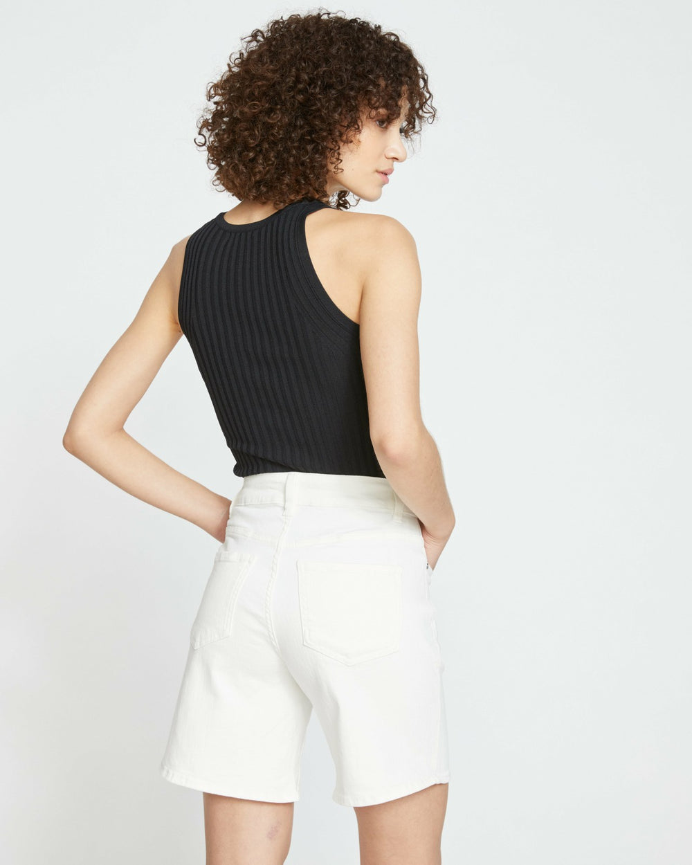 Katie High Rise Crossover Denim Shorts - Universal Standard