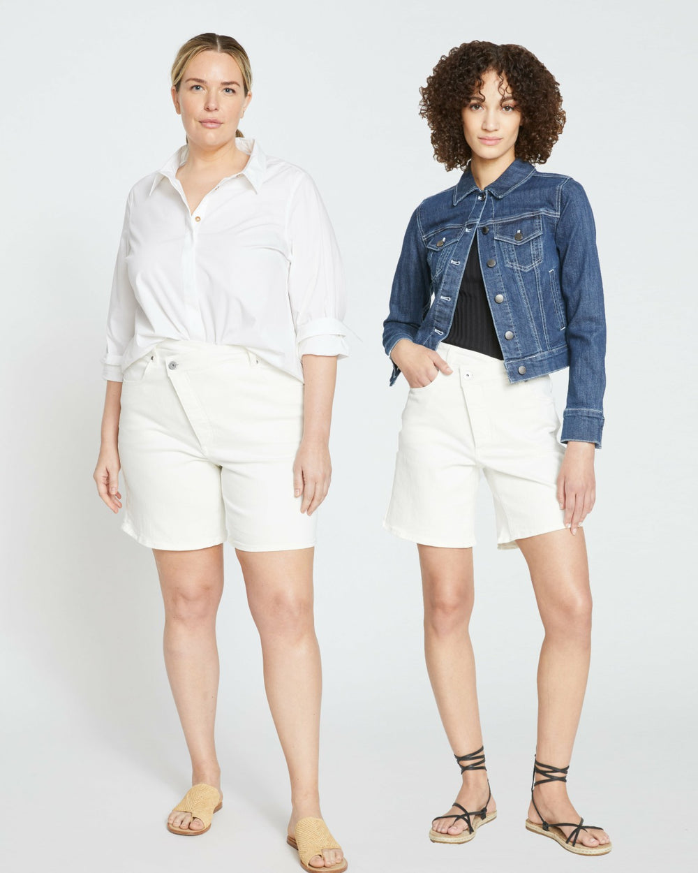 Katie High Rise Crossover Denim Shorts - Universal Standard