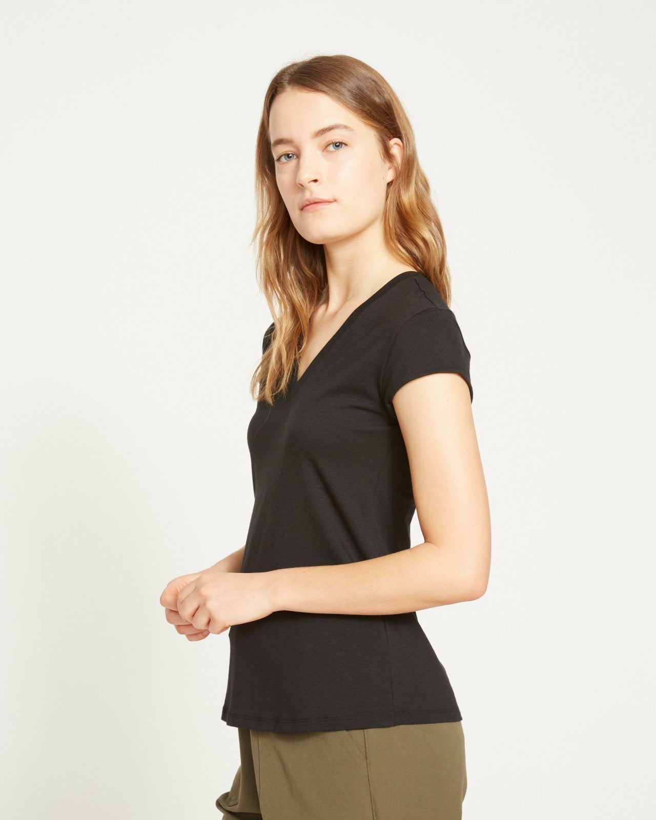 Ashley V Neck Cap Sleeve Tee - Universal Standard