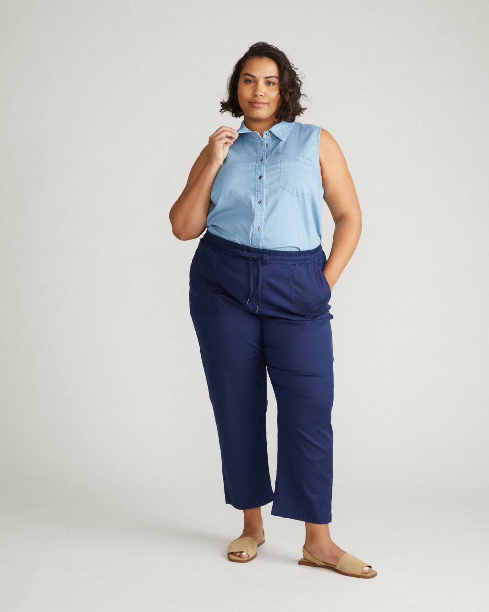 Perfect Tencel Chambray Sleeveless Shirt - Universal Standard
