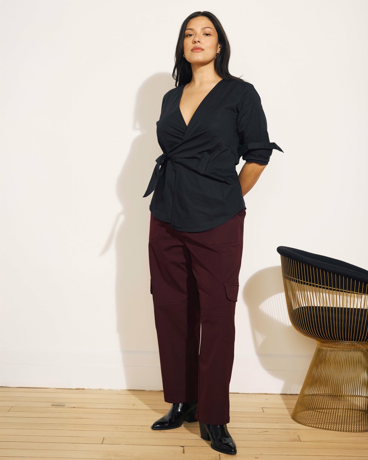 Beacon Stretch Poplin Wrap Shirt - Universal Standard