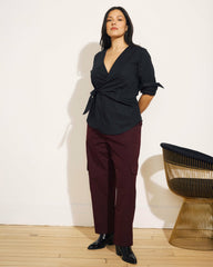 Beacon Stretch Poplin Wrap Shirt - Universal Standard