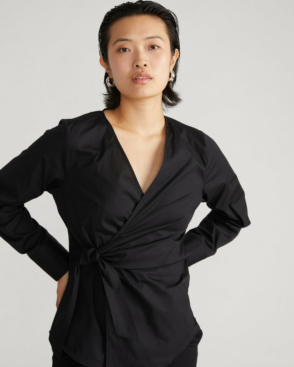 Beacon Stretch Poplin Wrap Shirt - Universal Standard