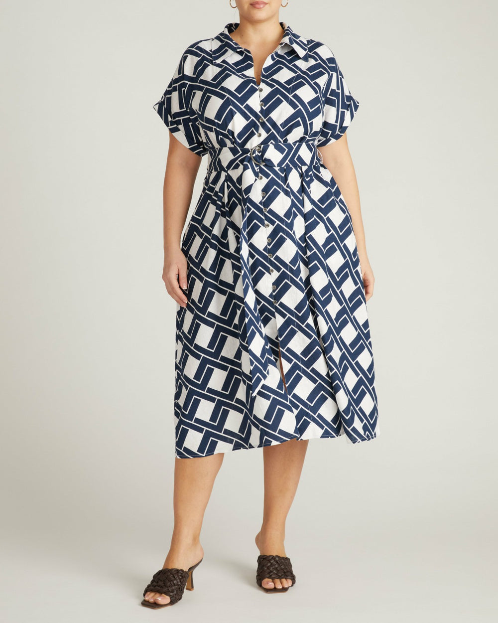 Sandy Stretch Linen Blend Shirtdress - Universal Standard