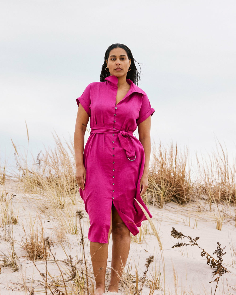 Sandy Stretch Linen Blend Shirtdress - Universal Standard