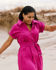 Sandy Stretch Linen Blend Shirtdress - Universal Standard
