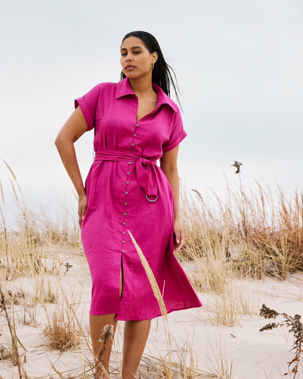 Sandy Stretch Linen Blend Shirtdress - Universal Standard