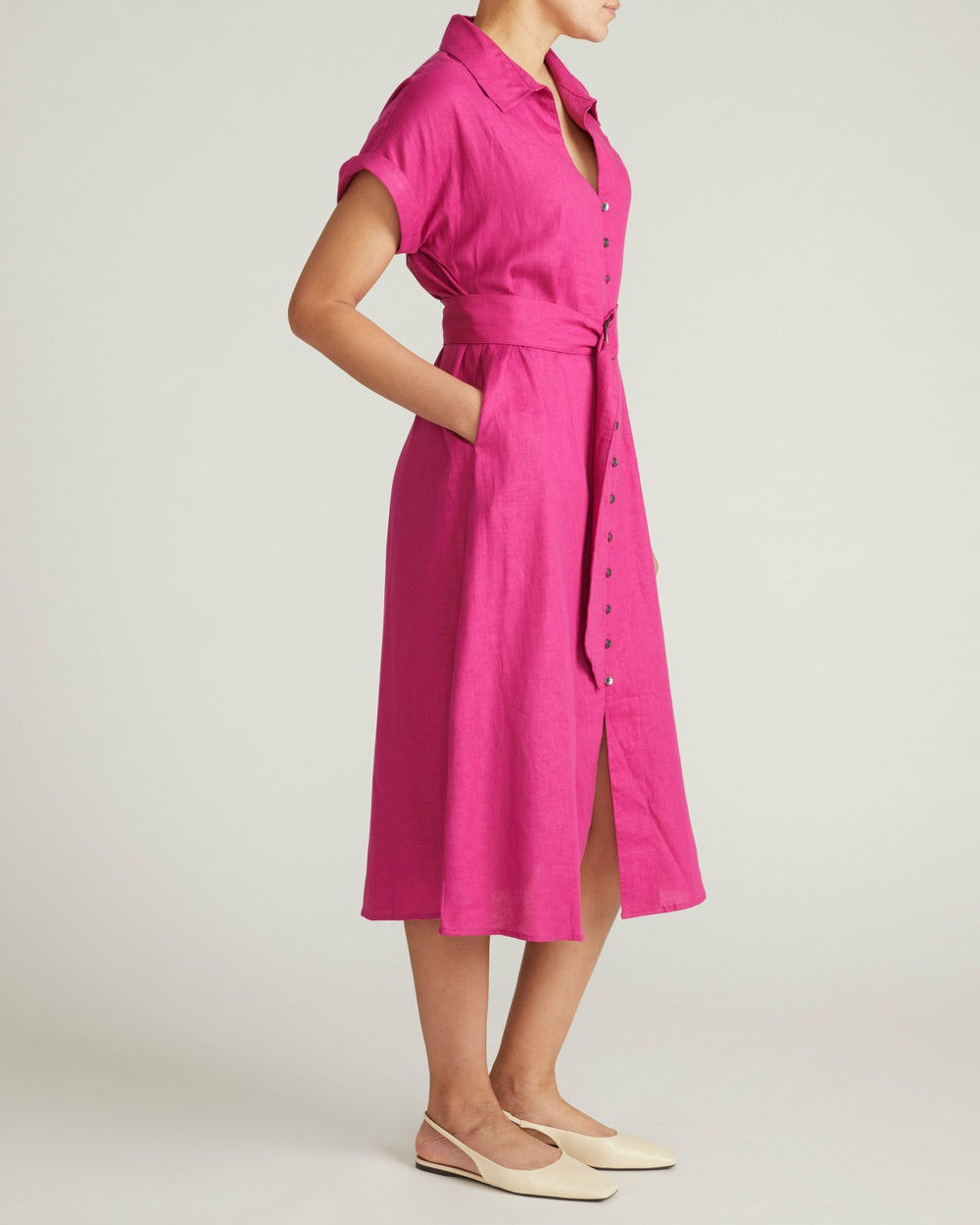 Sandy Stretch Linen Blend Shirtdress - Universal Standard