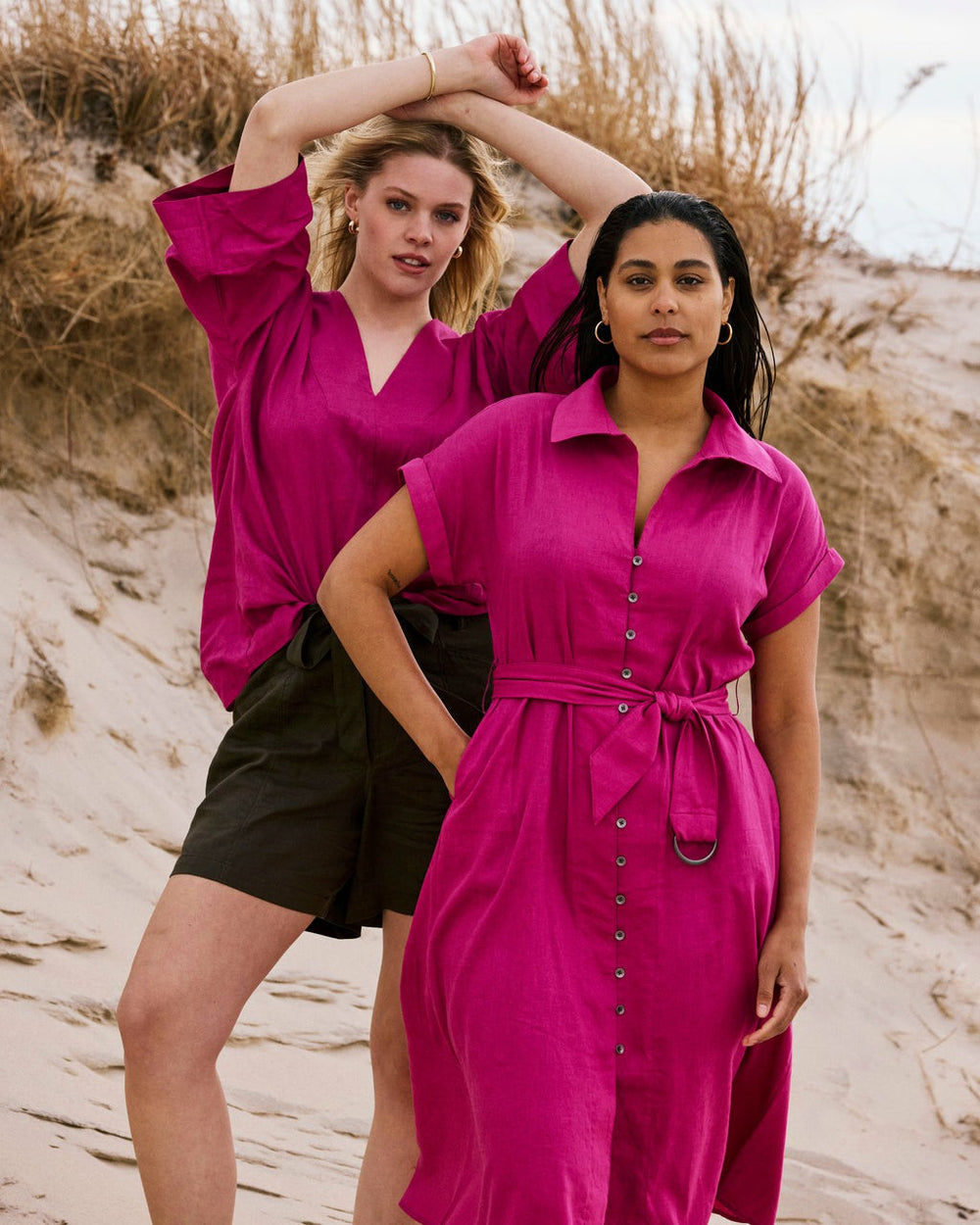 Sandy Stretch Linen Blend Shirtdress - Universal Standard