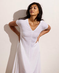 Louvre Bow Back Linen Blend Dress - Universal Standard