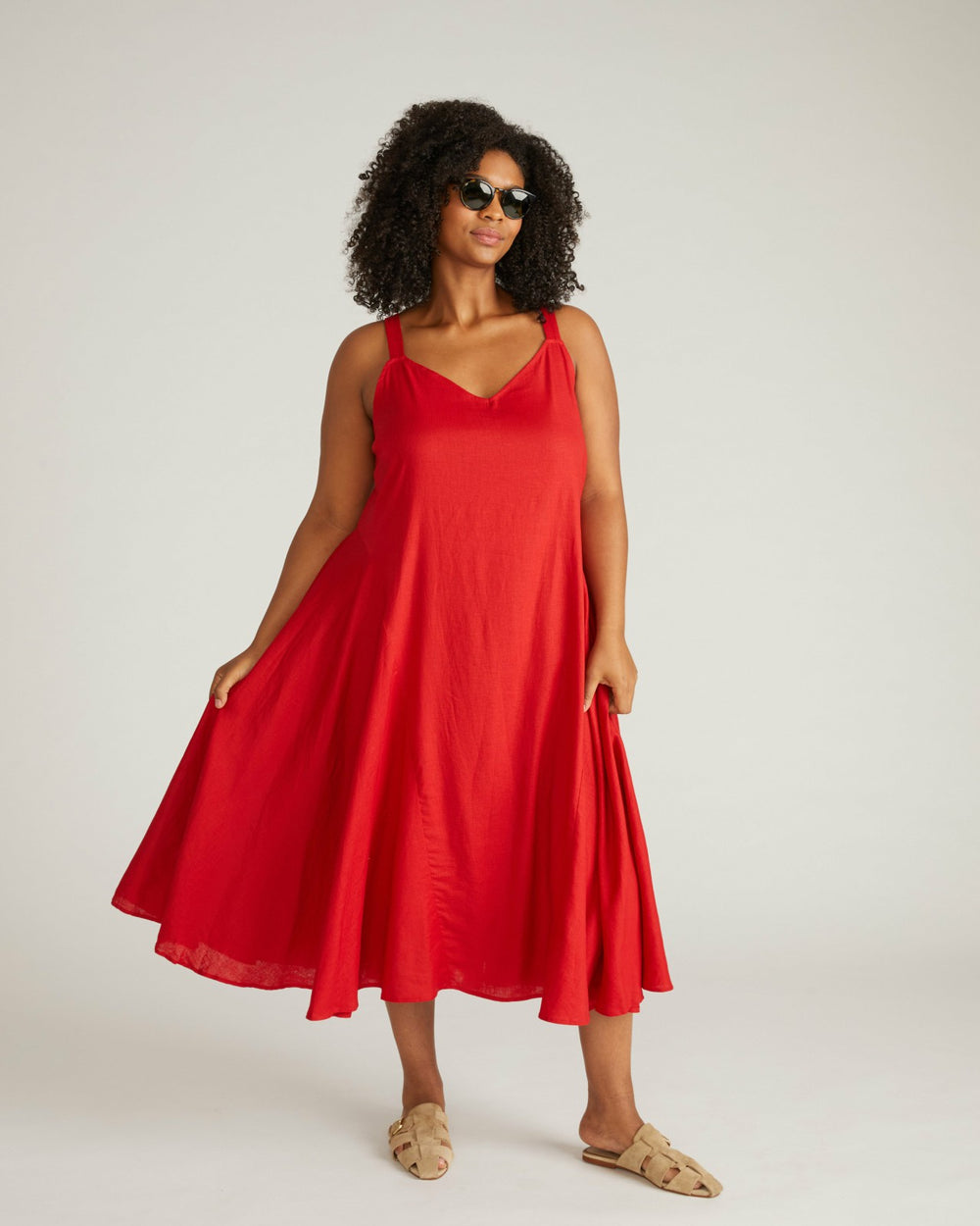 Sunshower Flowy Linen Blend Dress - Universal Standard