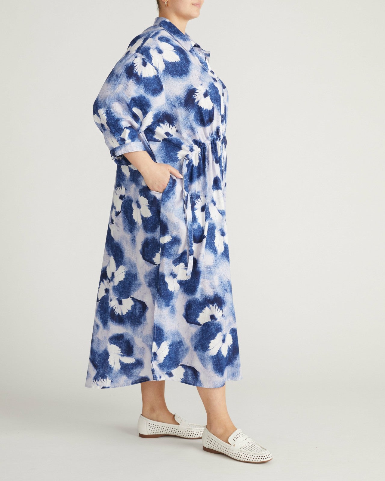 Paros Drawstring Linen Blend Shirtdress - Universal Standard