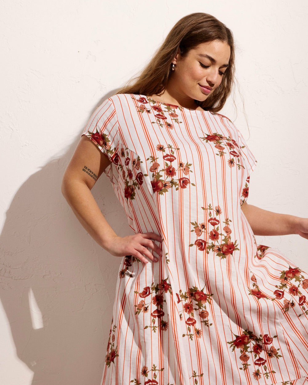 Sunset Linen Blend Flounce Dress - Universal Standard