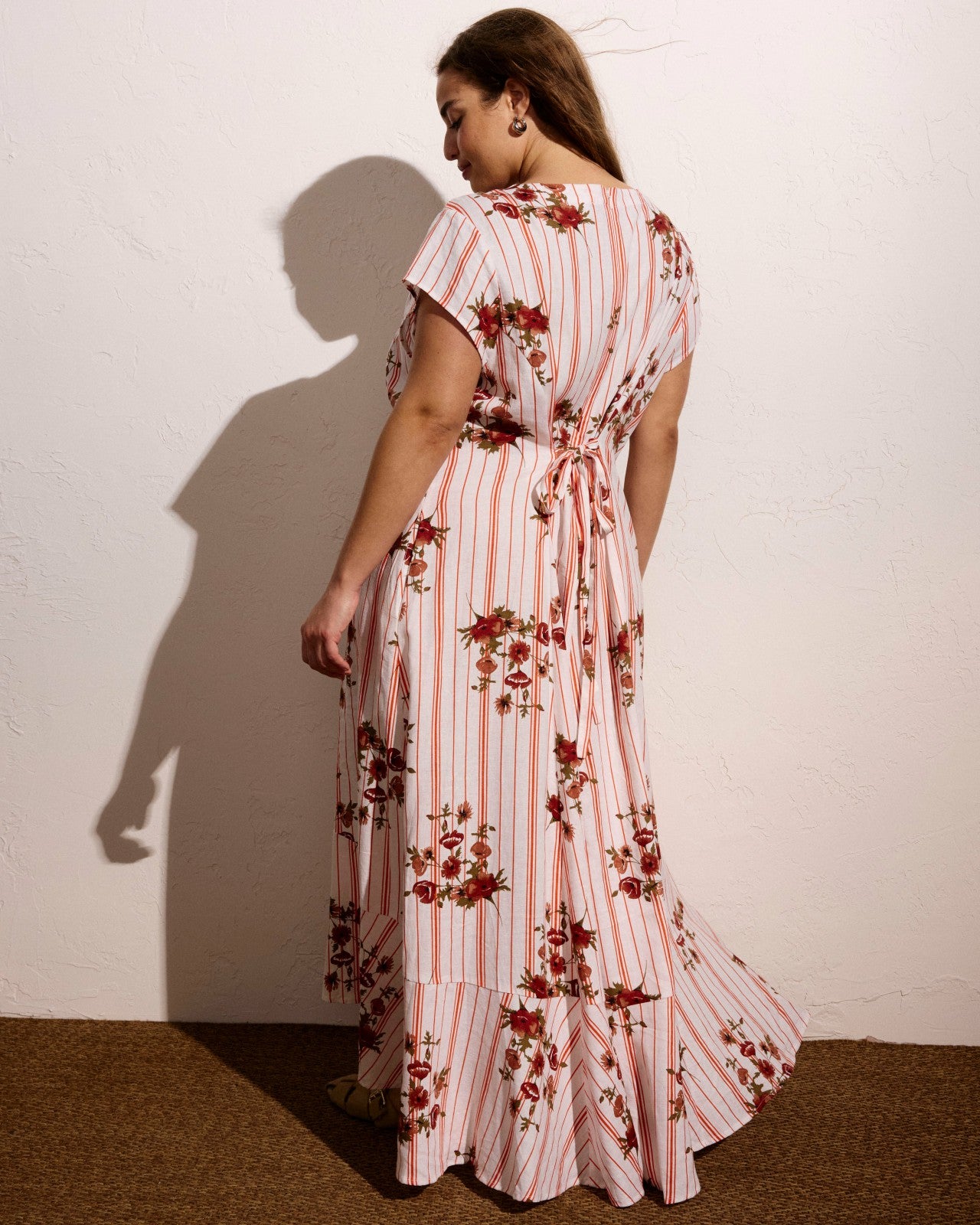 Sunset Linen Blend Flounce Dress - Universal Standard
