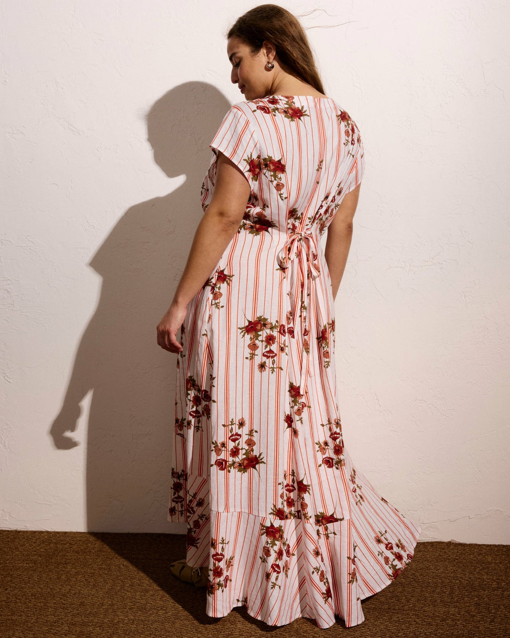 Sunset Linen Blend Flounce Dress - Universal Standard