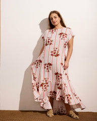 Sunset Linen Blend Flounce Dress - Universal Standard