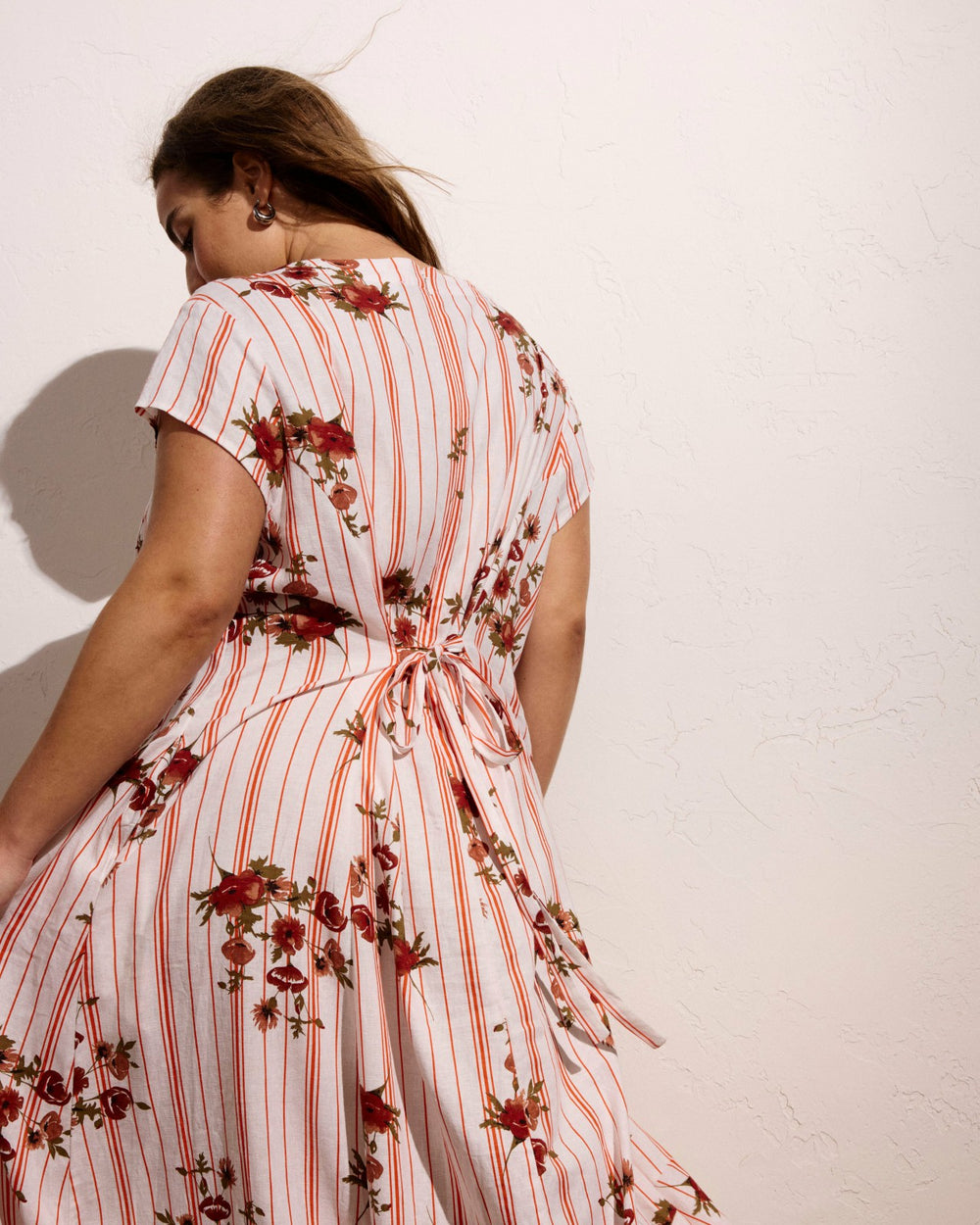 Sunset Linen Blend Flounce Dress - Universal Standard