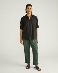 Button Back Linen Blend Polo Shirt - Universal Standard