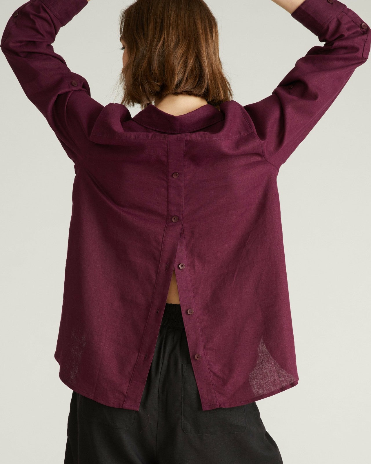 Button Back Linen Blend Polo Shirt - Universal Standard