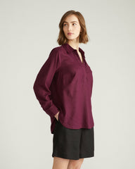 Button Back Linen Blend Polo Shirt - Universal Standard