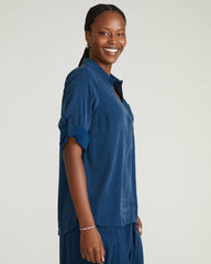 Button Back Stretch Cupro Polo Shirt - Universal Standard