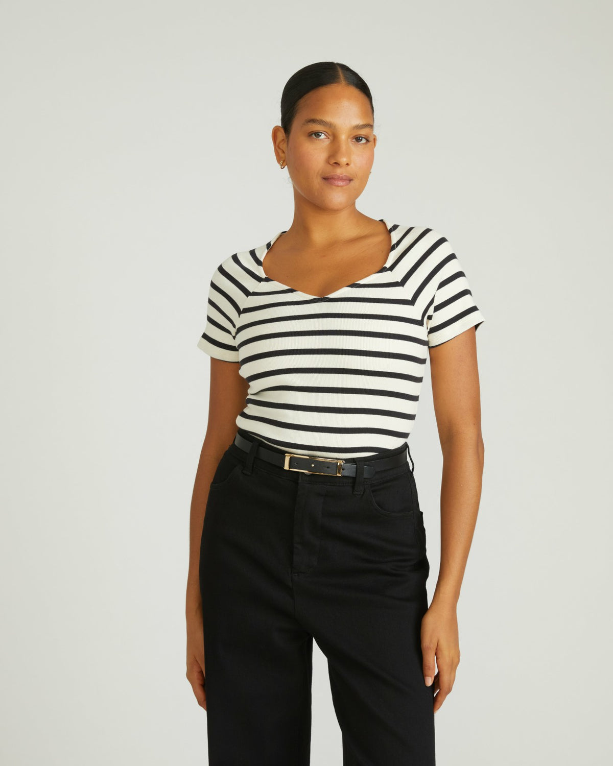 Carey Ribbed Sweetheart Tee - Universal Standard