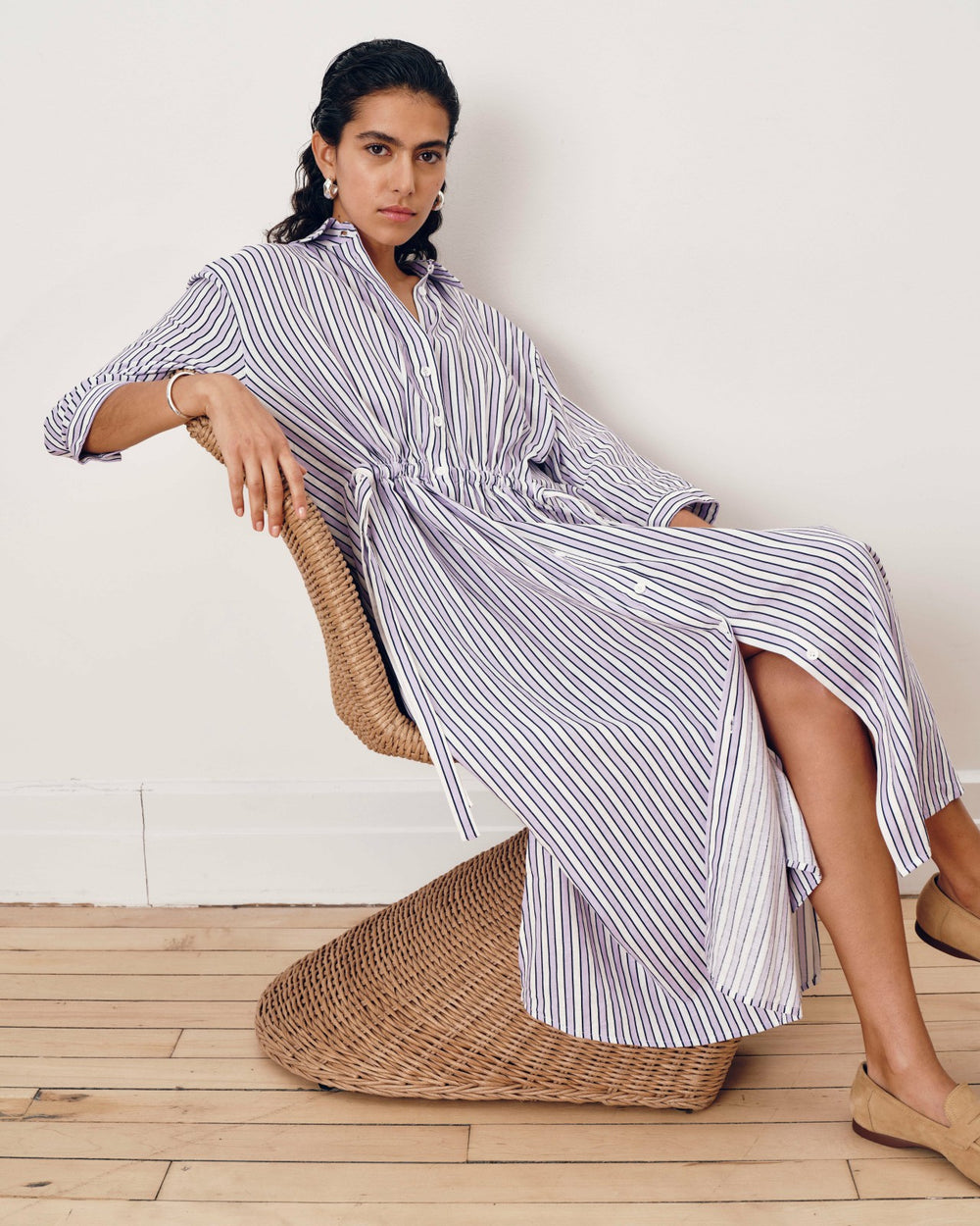 Paros Drawstring Linen Blend Shirtdress - Universal Standard