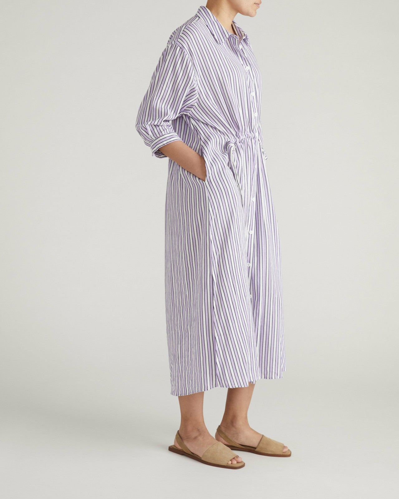 Paros Drawstring Linen Blend Shirtdress - Universal Standard