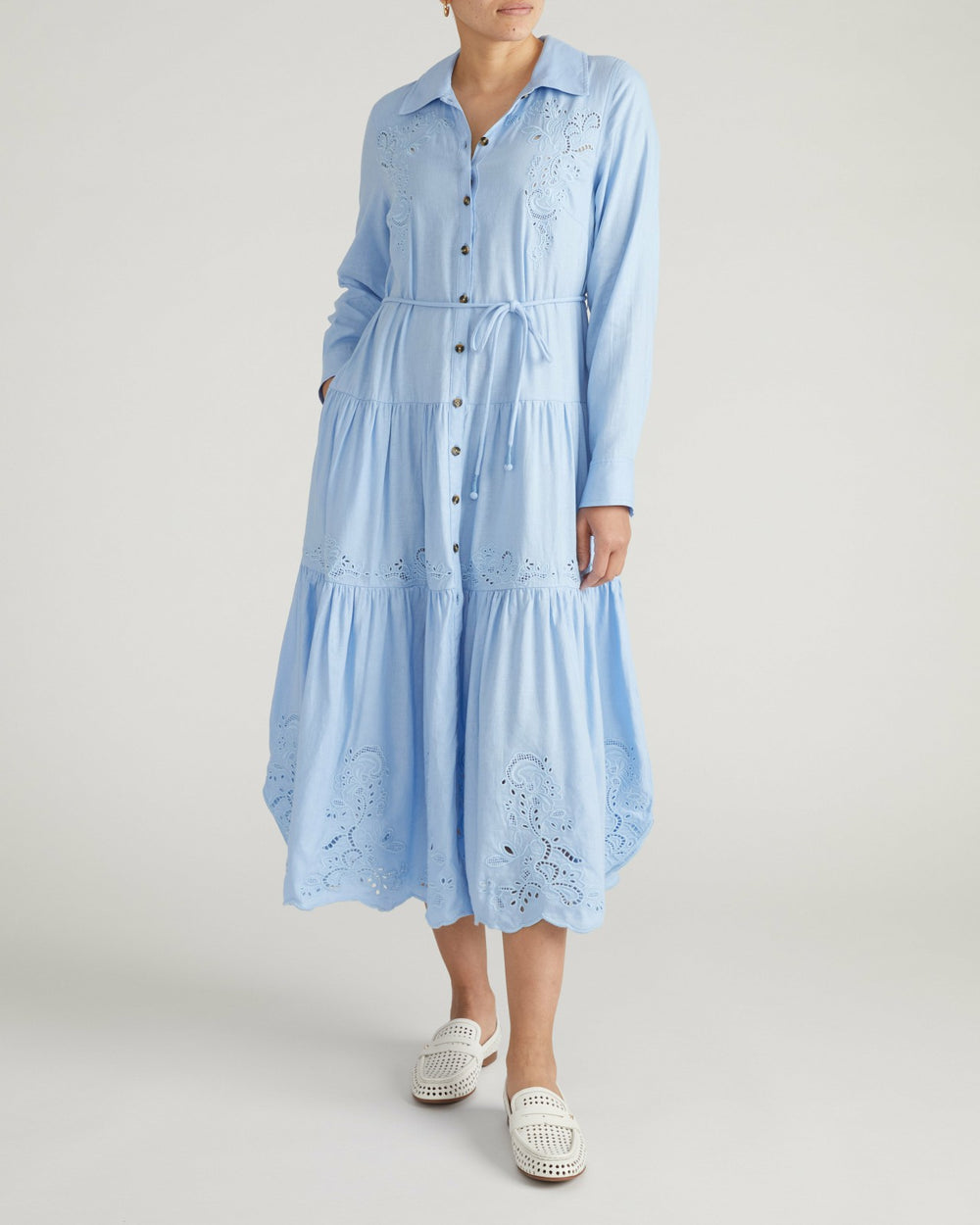 Alix Embroidered Linen Blend Shirtdress - Universal Standard