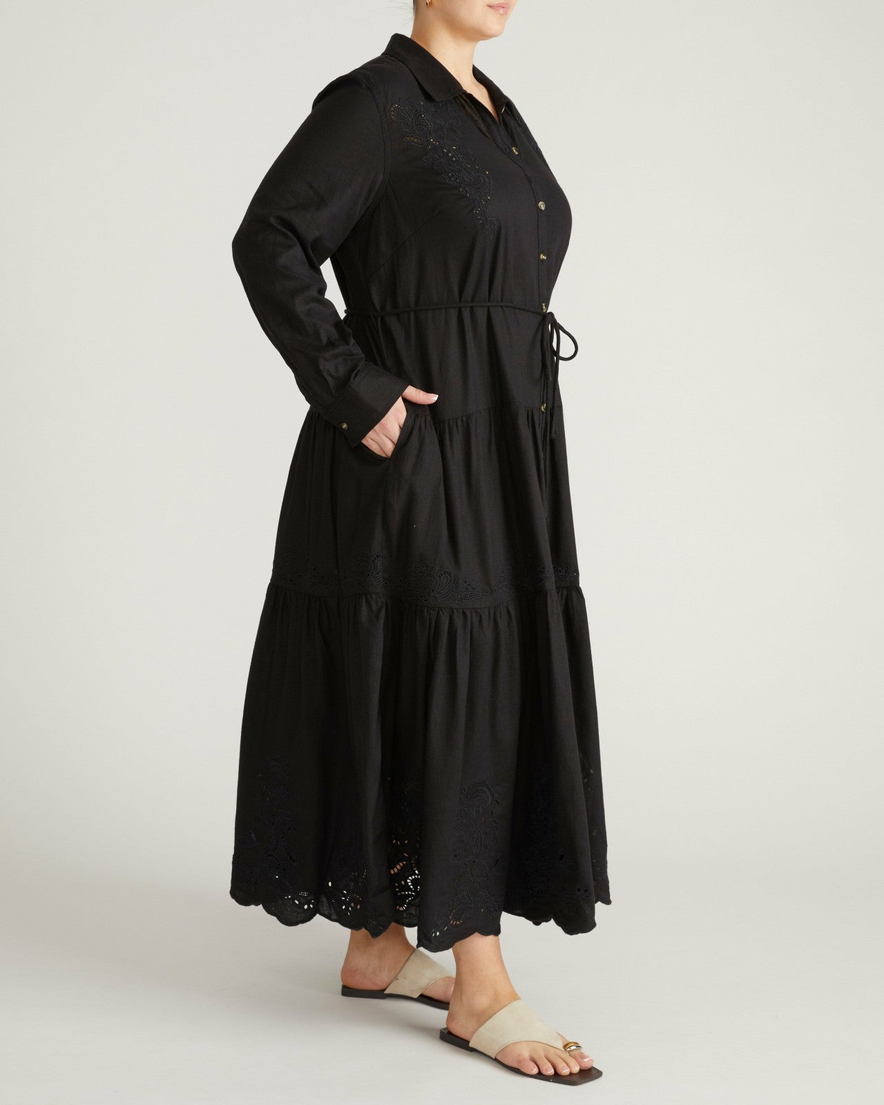 Alix Embroidered Linen Blend Shirtdress - Universal Standard