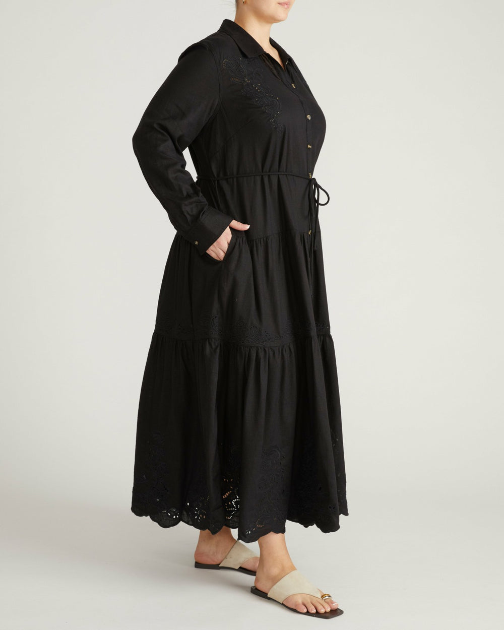 Alix Embroidered Linen Blend Shirtdress - Universal Standard